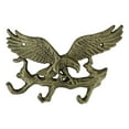 thumbnail image 4 of Cast Iron Rustic Gold American Patriotic Bald Eagle 3-Peg Coat Keys Wall Hooks, 4 of 9