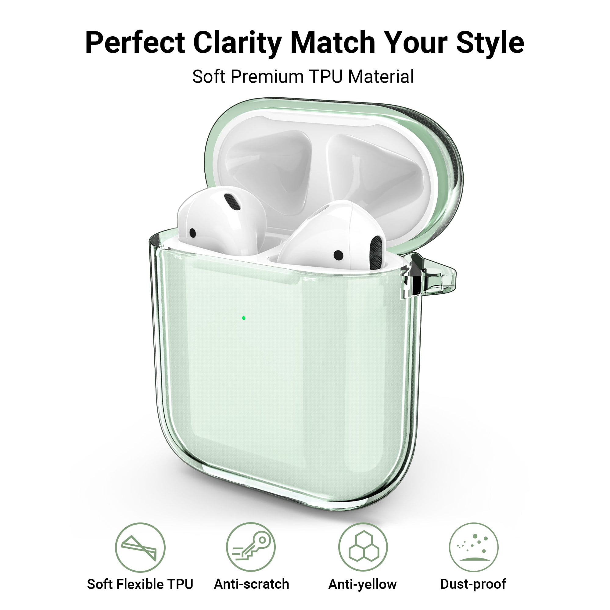 ULAK AirPods Case 1st 2nd Generation, Cute Clear Shockproof