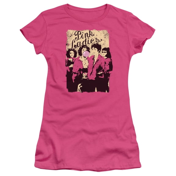 Grease Pink Ladies Junior Women's T-Shirt Sheer Hot Pink