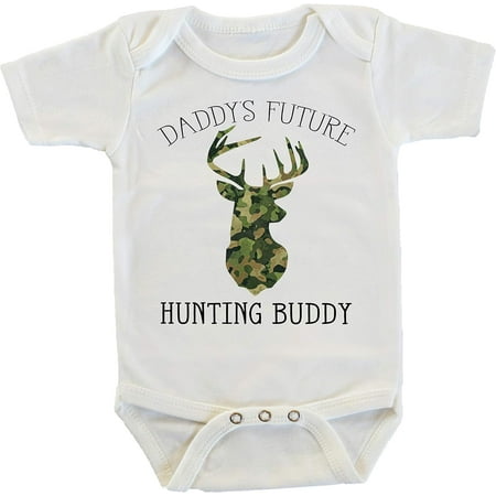 

Witty and Bitty Daddy s Future Hunting Buddy Deer Antlers Camouflage Onesie/Bodysuit