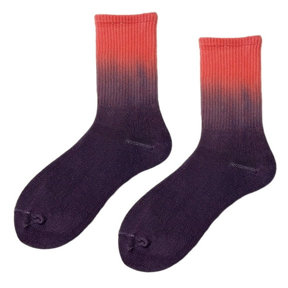Women Casual Calf Socks Gradient Color Mid Length Above Ankle Women's Socks Lightweight Breathable Casual Socks Everyday Essentials Winter Warm Sock