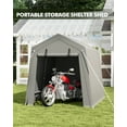 thumbnail image 6 of Motorcycle Storage Sheds, Portable Shed with Rolled up Zipper Door, Waterproof, Storage Tent Heavy Duty for Motorcycle, Bike, Firewood, Garden Tools, 6 of 7