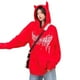 thumbnail image 3 of Sudadera con capucha de alas de diablo para mujer, sudadera con capucha gótica con cuernos de diablo pequeño para niña, suéter informal de manga larga, envío directo, 3 of 5