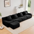 thumbnail image 2 of Miekor Furniture L-Shaped 4-Seat Boneless Sofa,Teddy Fabric No Assembly Required Curved Armrest,Anti-slip Design, Assembly Chaise, 32D High Density Sponge Full Compression Vacuum Packag,For St No2058, 2 of 9