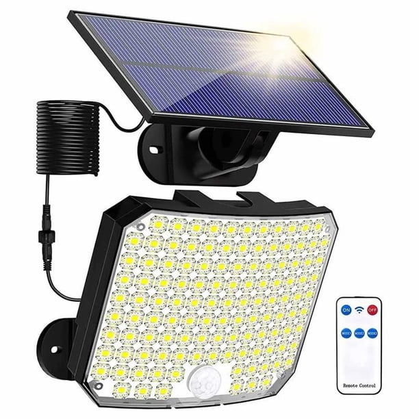 Luces solares para exteriores, sensor de movimiento, luces de pared impermeables de anochecer a amanecer, reflectores de seguridad LED para exteriores con energía solar, 3 modos y 16 pies