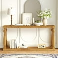 thumbnail image 2 of 63" Vintage Wood Grain Entrance Sofa Table with Bottom Shelf and Four Vase Legs, Narrow Console Tables for Entryway, Hallway, Living Room, Bedroom, Natural, 2 of 9