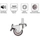 thumbnail image 3 of 4 Pack Small Furniture Casters 25mm Soft tpe Rubber m6 X 15mm Thread (2pcs with Brake) (25mm), 3 of 5