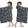 thumbnail image 4 of Spider Web Halloween Pattern Hooded Bath Towel，60"x35" for Ages 3 To 12 Kids, Quick Dry Lightweight Soft Microfiber Hood Beach Towel Cover Up for Kids, 4 of 7