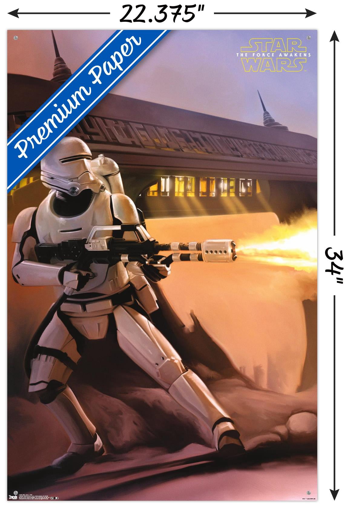 Star Wars: The Force Awakens - Fire Wall Poster with Push Pins, 22.375" x 34"