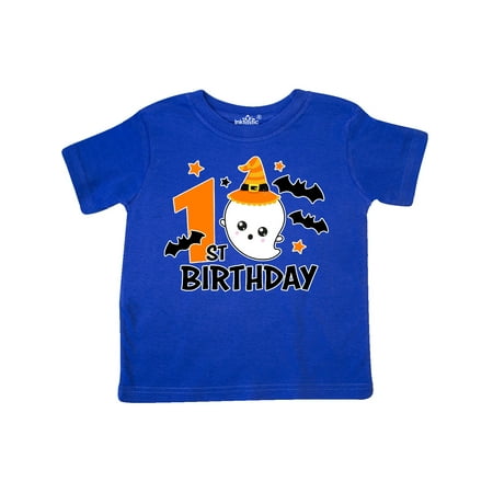 

Inktastic 1st Birthday with Ghost and Bats Halloween Gift Toddler Boy or Toddler Girl T-Shirt