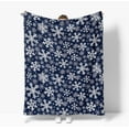 thumbnail image 7 of Christmas Flannel Blanket Throw, Navy Snowflake Soft Fuzzy Plush Cozy Fleece Blankets for Couch Sofa Bed Lounging, Ideal Gifts for Kids Adults Wife Self, 60x80, 7 of 7