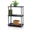 thumbnail image 1 of Furinno 10024BK/GY Turn-N-Tube 3-Tier Compact Multipurpose Shelf Display Rack, Black/Grey, 1 of 5