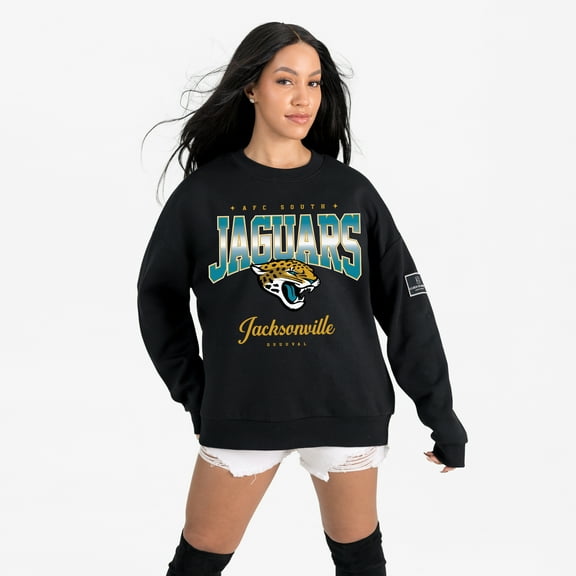 Women's Gameday Couture  Black Jacksonville Jaguars Powerhouse Play Premium Fleece Sweatshirt