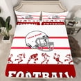 thumbnail image 2 of Feelyou White Maroon Hemlet Full Size Sheets for Kids, Soccer Athlete Bed Sheets, Modern Cartoon Sports Rugby Sheet Sets, Super Cozy Room Decor, 4-Piece, 2 of 7