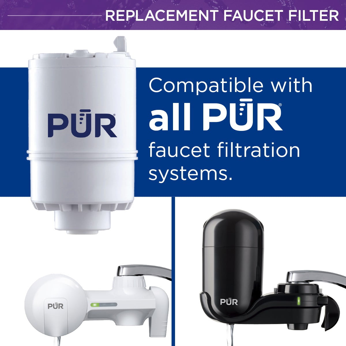 PUR 2 Pack RF33752V2 Faucet Mount Replacement Filter 