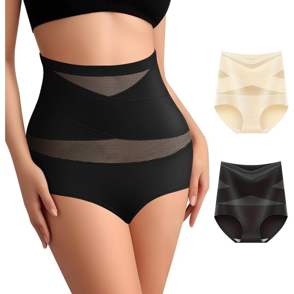 Women Tummy Control Underwear,High Waisted Shapewear Panties,Silky Soft Full Coverage Stretch Ladies Brief Multipack
