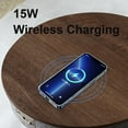 thumbnail image 4 of Tianyi Smart Music Coffee Table Round Smart End Table, Bluetooth Side Table with USB Port and outlet Smart Table with Speaker and Wireless Charger- Walnut, 4 of 8
