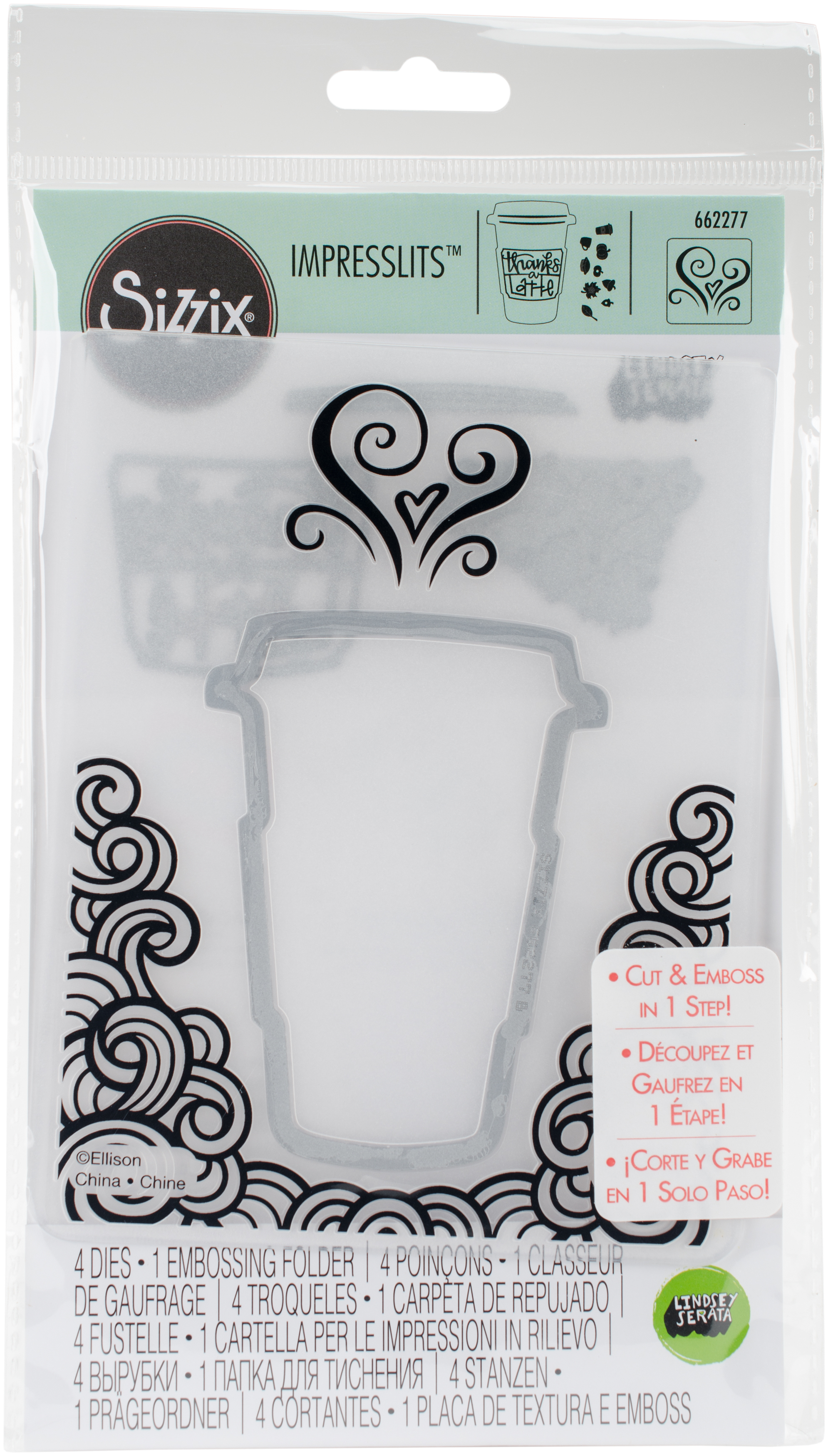 Sizzix Impresslits Embossing Folder By Lindsey SerataThanks A Latte