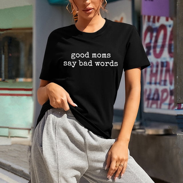 Daisyyozoid T-Shirt Joyeuse Fête des Mères pour Femmes, Coupe Ample, Col Rond, Imprimé de Lettres, Manches Courtes, Haut Décontracté