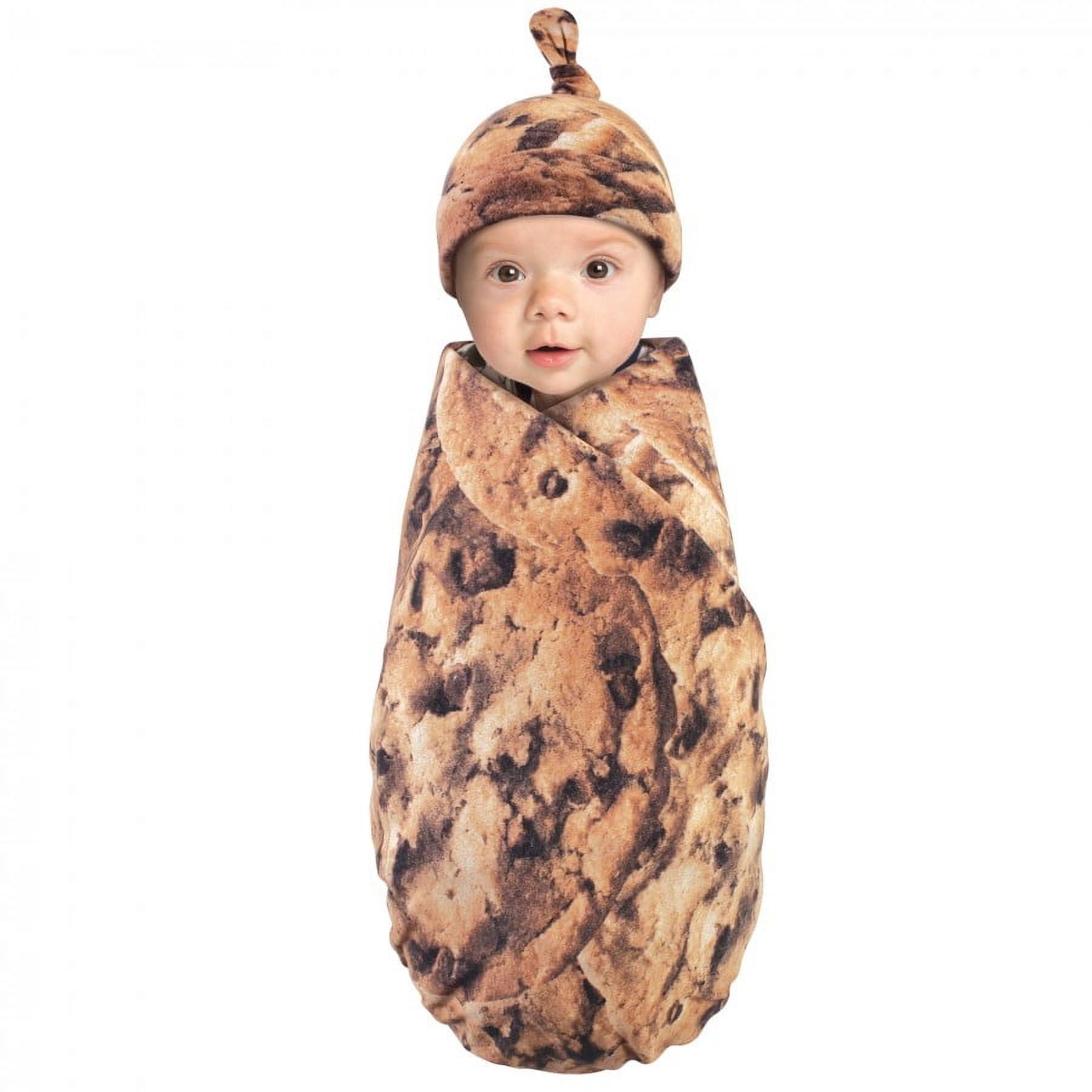 Touched by Nature Unisex Baby Organic Cotton Swaddle Blanket and Cap, Cookie, 0-6 Months