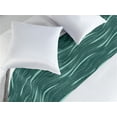 thumbnail image 2 of Abstract Bed Runner, Ethnic Style with Wavy Stripes Tribal Folk Themed Ornaments, Decorative Accent Bedding Scarf for Hotels Homes & Guest Rooms, Queen, Pale Seafoam and Hunter Green, by Ambesonne, 2 of 3