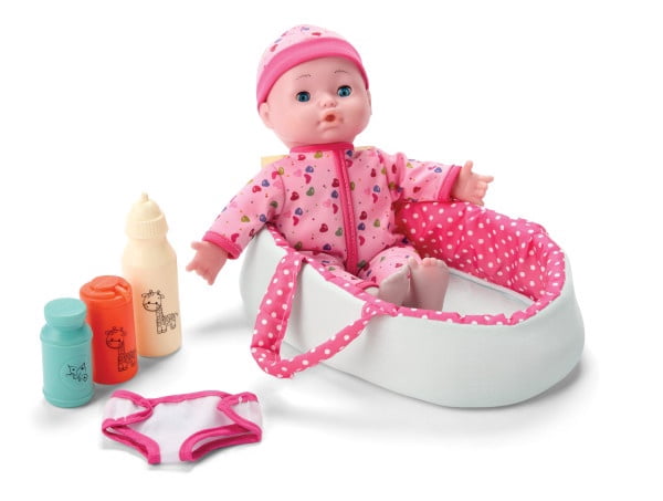 Kidoozie Just Imagine Cuddle & Carry Playset – 12” Soft Baby Doll with Carrier, Bottles & Diaper – Ages 2 Years+