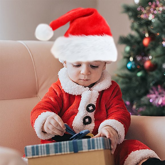 Gorro de Papá Noel extragrande | Talla única, grueso y grande para fiestas navideñas | Accesorio y decoración para disfraces festivos