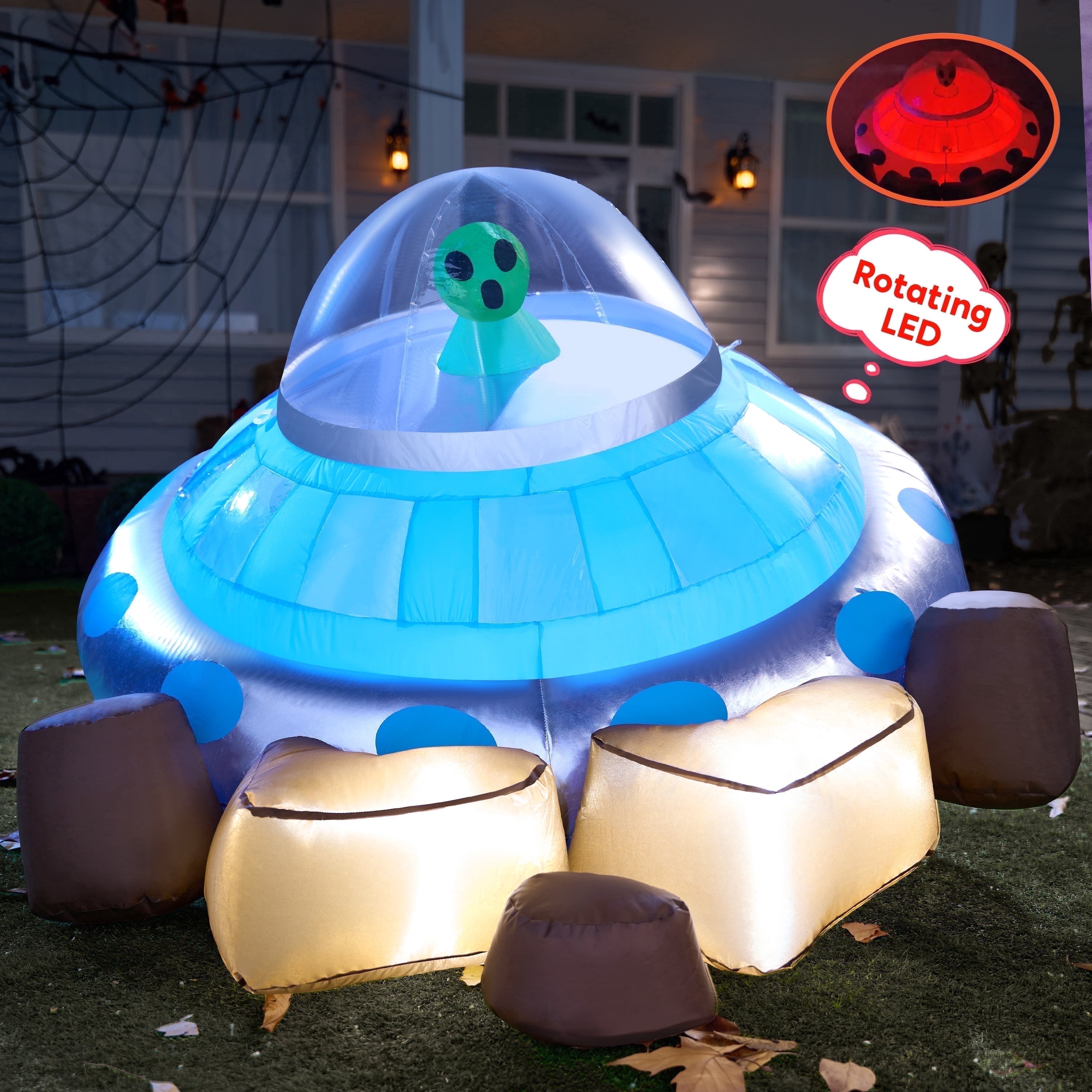 Joyfy 5ft Halloween Inflatable UFO Alien Decoration photo 1