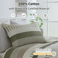 thumbnail image 4 of Bedduvit 100% Cotton Queen Size Quilt Set, Green Beige Brown Striped Lightweight Queen Quilt Bedspread for Bed, Farmhouse Breathable Queen Quilt Coverlet/Bedding Set for All Season, 3-Piece (98"x90"), 4 of 11