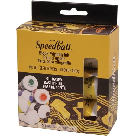 Speedball Oil Based Block Printing Inks - Set of 6, 1.25 oz