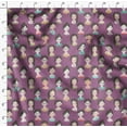 thumbnail image 4 of Soimoi Purple Modal Satin Fabric Women Face Human Figure Print Sewing Fabric Yard 42 Inch Wide, 4 of 5