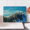 thumbnail image 2 of Country Cutting Board, Aerial View of Australian Cliffs by the Sea with Waves High Destination of Nature, Decorative Tempered Glass Cutting and Serving Board, Small Size, Navy Brown, by Ambesonne, 2 of 5