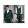thumbnail image 7 of Men's Suit Slim Fit 3 Piece Suit Double Breasted Suit One Button Formal Wedding Prom Suits Hunt Green XXS, 7 of 7