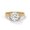 Rose, variant on Tension-Set Round Cut Real Moissanite Ring in 14K Gold Plated