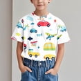thumbnail image 2 of Virmaxy (18M-10Y) Boys Girls Cute Printed Shirt Toddler Baby Round Collar Short Sleeve Casual Tops Summer Loose Casual Trendy Pullover Shirt Yellow-8 6 Years, 2 of 6