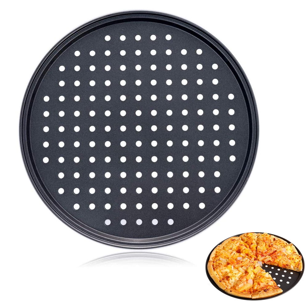 12 Inch Nonstick Pizza Pan Carbon Steel Perforated Pizza Tray, Bakeware