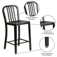 thumbnail image 6 of Flash Furniture Curved Slat Back Bar Stool, Black Antique Gold, 6 of 14