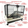 thumbnail image 2 of 26”L 2-Level Deluxe Indoor Outdoor Small Animal Rabbit Guinea Pig Rolling Cage Easy Clean Washable Pull Out 2-Inch Deep Tray, 2 of 11