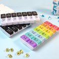 thumbnail image 3 of Container Medicine Case Medicine Box Pill Organizer Pill Box Moisture-Proof Pill Case Medication Reminder Portable Travel Container for Vitamins Fish Oil Compartments, 3 of 7