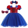thumbnail image 1 of Superhéroe Spiderman bebé niñas Tutu vestido niños Puff manga lentejuelas arco ropa Halloween Cosplay disfraz niños 1-7Yrs5-6Y Tag-120 Gao Jinjia LED, 1 of 2