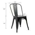 thumbnail image 3 of Lacoo Metal Dining Chair Indoor-Outdoor Use Stackable Classic Trattoria Chair Chic Dining Bistro Cafe Side Metal Chairs Set of 4 (Black), 3 of 8