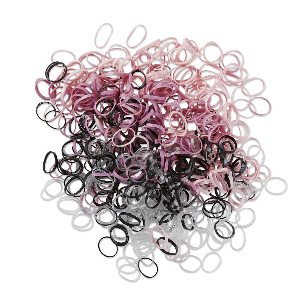 Elastic Polyband Ponytail Hair Ties, Multicolor, 450 Count