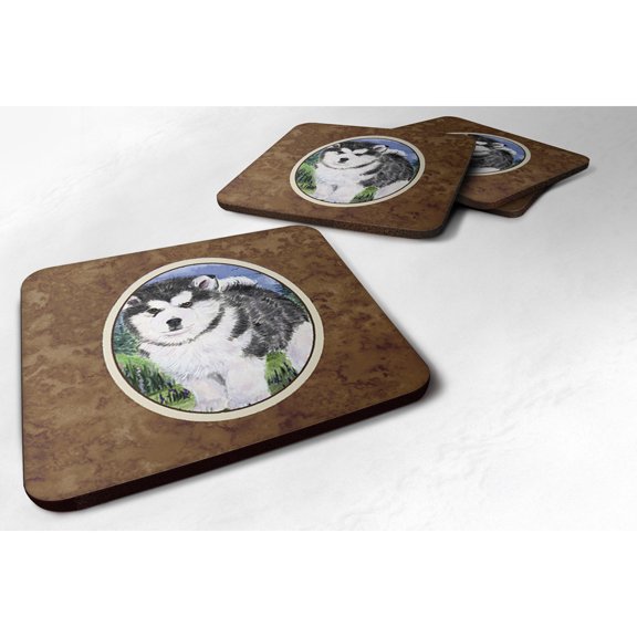 Carolines Treasures SS8027FC Alaskan Malamute Foam Coaster Set of 4 3 1/2 x 3 1/2 multicolor