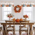thumbnail image 5 of Harvest Pumpkin Valances for Windows, 54 x 18in, Thanksgiving Fall Orange Brown Eucalyptus Leaf Floral Rod Pocket Kitchen Valance Curtain Light Filtering Window Treatments for Living Room Bedroom, 5 of 7