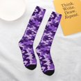 thumbnail image 6 of Women's Knee High Socks Purple Camouflage Thermal Soft Knee Long Socks, 6 of 7