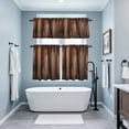 thumbnail image 3 of Retro Farmhouse Kitchen Curtains Sets for Windows 36 Inch Length, Brown Wooden Grain Cabin Country Plank Rod Pocket Window Treatments Tier Curtains and Valances Set for Bedroom/Bathroom, 3 of 8