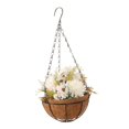 thumbnail image 4 of Corona de cesta de flores para puerta delantera, corona de primavera, señal de bienvenida de , colgador de puerta de flores de seda, corona, 4 of 9