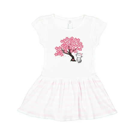 

Inktastic Japanese Cherry Tree Kitty Cat Gift Toddler Girl Dress