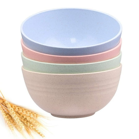 Unbreakable Cereal Bowls - Wheat Straw Fiber Lightweight Bowl Sets 4 - Dishwasher & Microwave Safe - for,Rice,Soup Bowls (24 OZ)