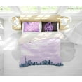 thumbnail image 2 of 3D Purple Sky City Juego de Funda de edredón Juego de Fundas de almohada 105, 2 of 2